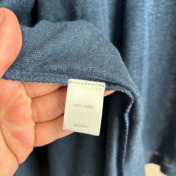 J. Jill Love Linen 100% Linen Long Sleeve Cardigan Sz XL‎ Blue - Picture 4 of 5